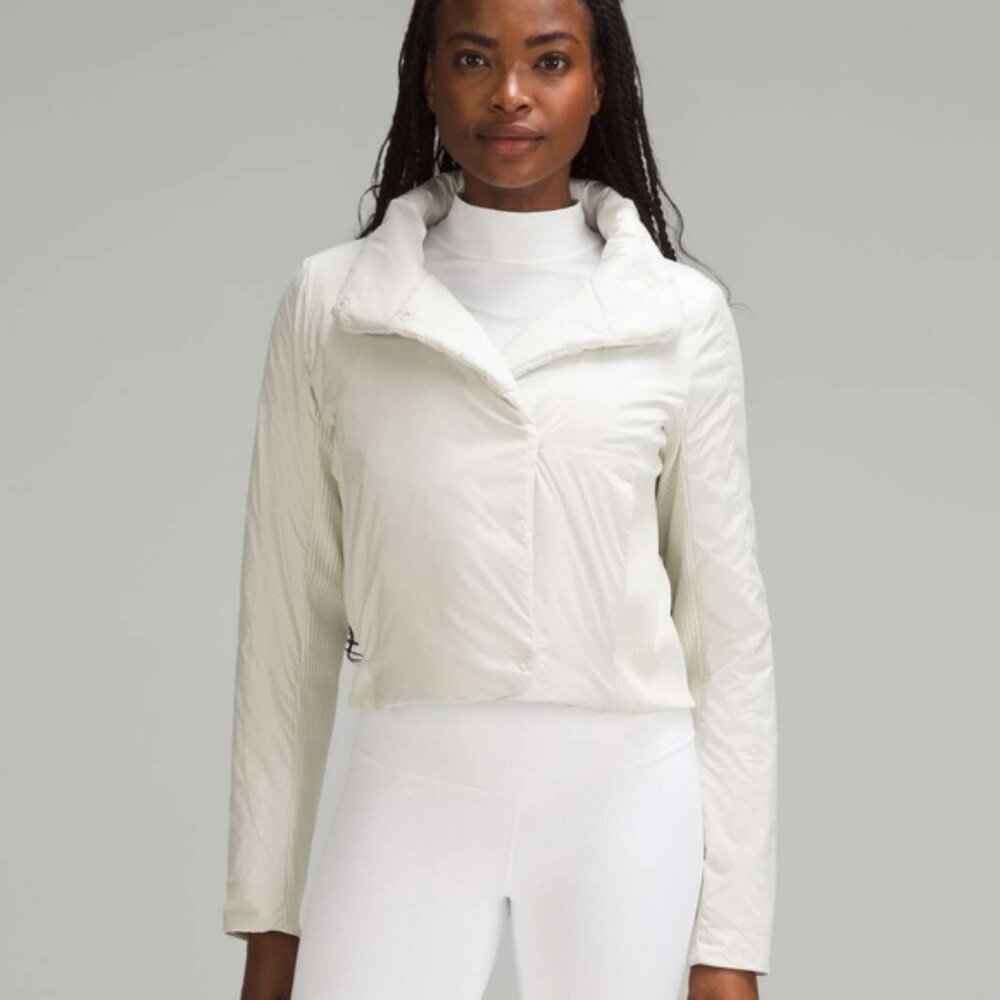 lululemon athletica Off-White Cropped Puffer Jacket